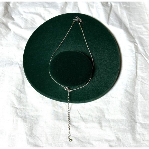 Hummingbird Pendant Necklace With Green Beads On Silver Chain 18 Inches Dainty - Picture 6 of 6